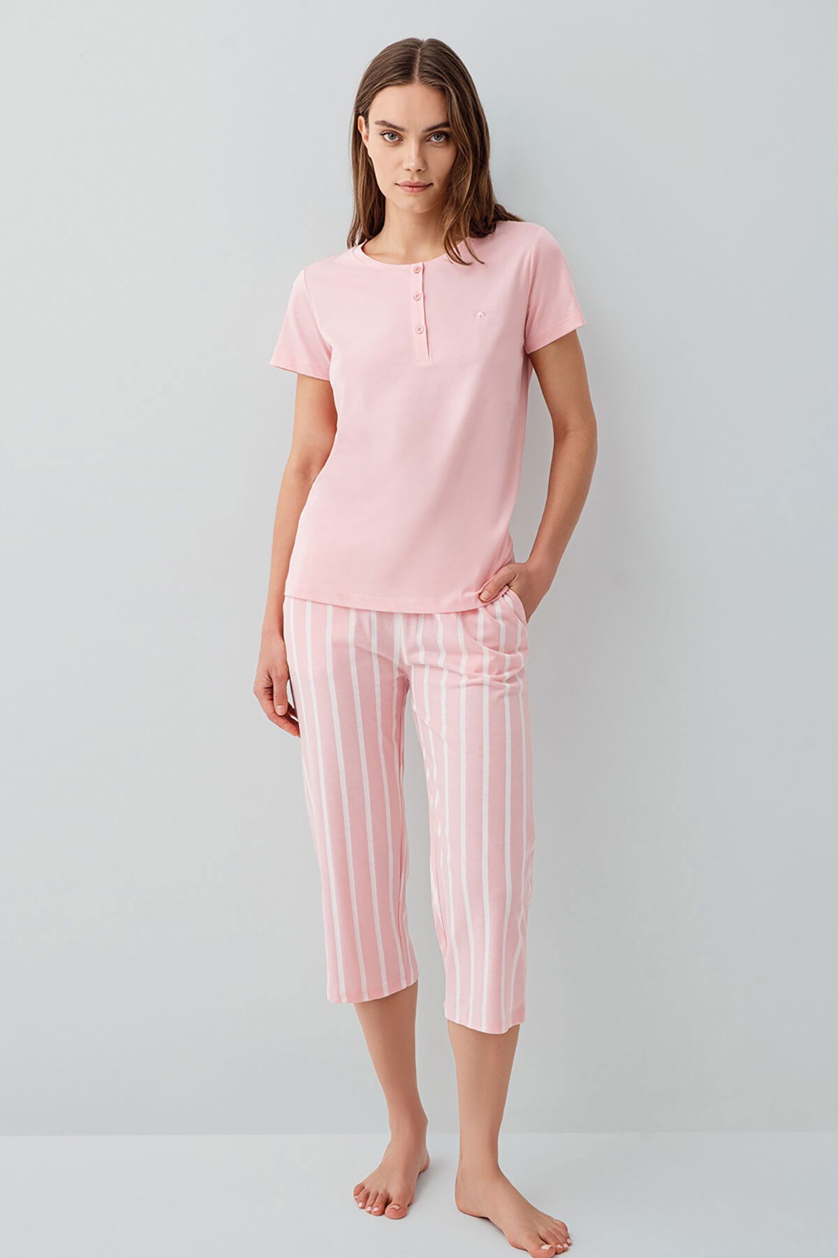 Pierre Cardin - Pierre Cardin Kadın Pembe Kapri Takım (1)