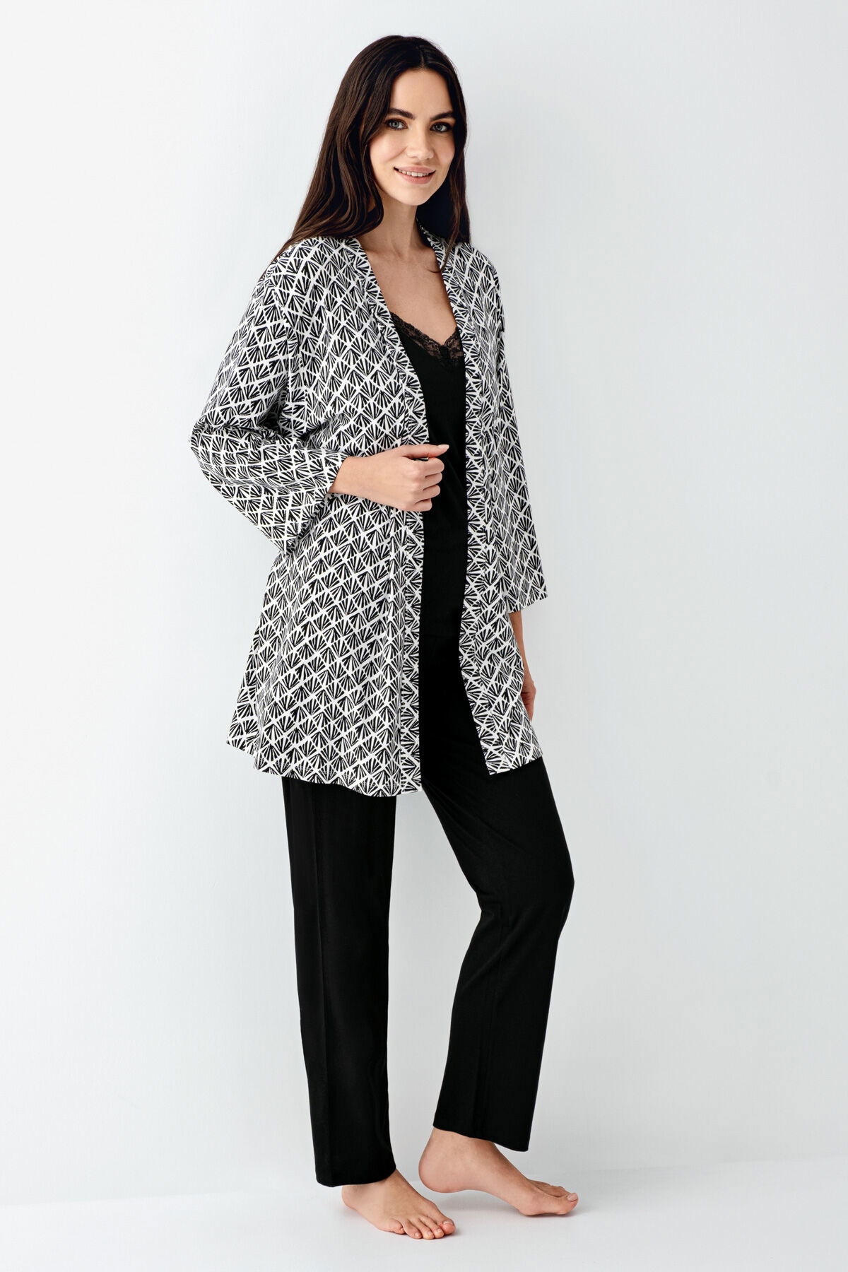 Pierre Cardin - Pierre Cardin Kadın Siyah Sabahlık (1)