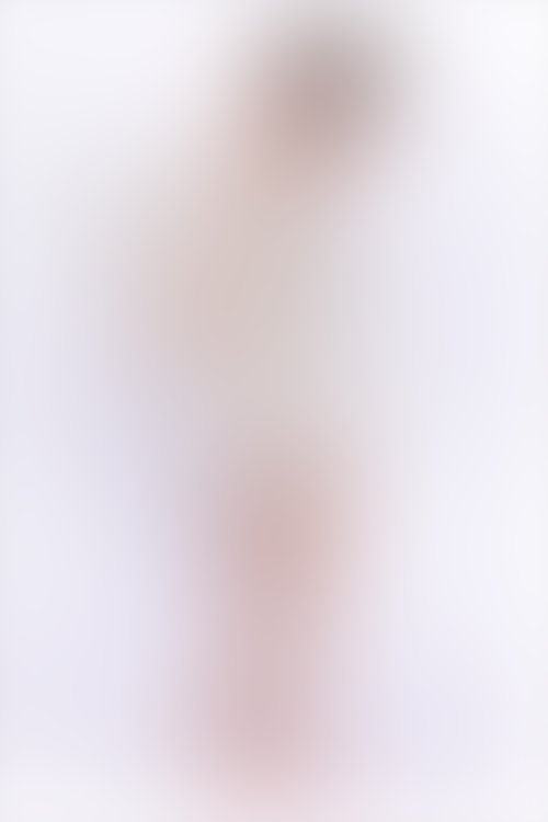Pierre Cardin - Pierre Cardin Soft Leaf Pattern Krem Kız Çocuk Uzun Kol Şort Takım