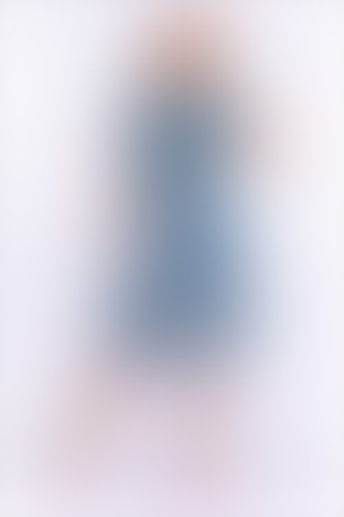Pierre Cardin - Pierre Cardin Yaprak Desenli Lacivert Kadın Elbise