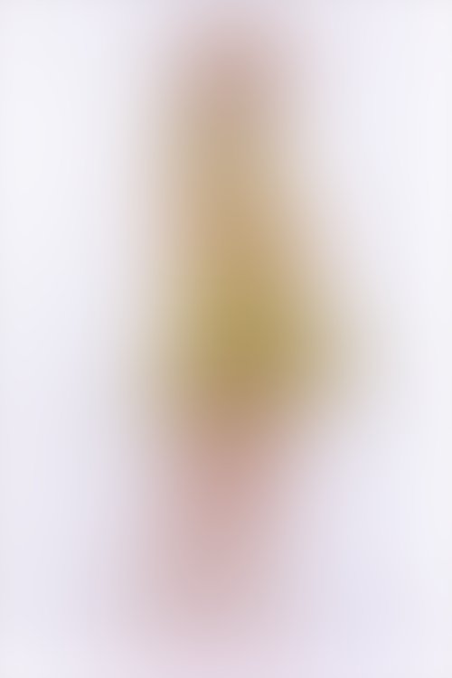 Pierre Cardin - Pierre Cardin Yaprak Desenli Sarı Kadın Elbise