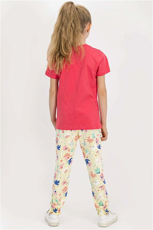 RolyPoly Believe Yourself Nar Çiçeği Kısa Kollu Kız Çocuk Pijama Takımı