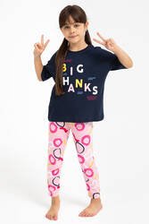 Rolypoly Big Thanks Lacivert Kız Çocuk Pijama Takımı - Thumbnail