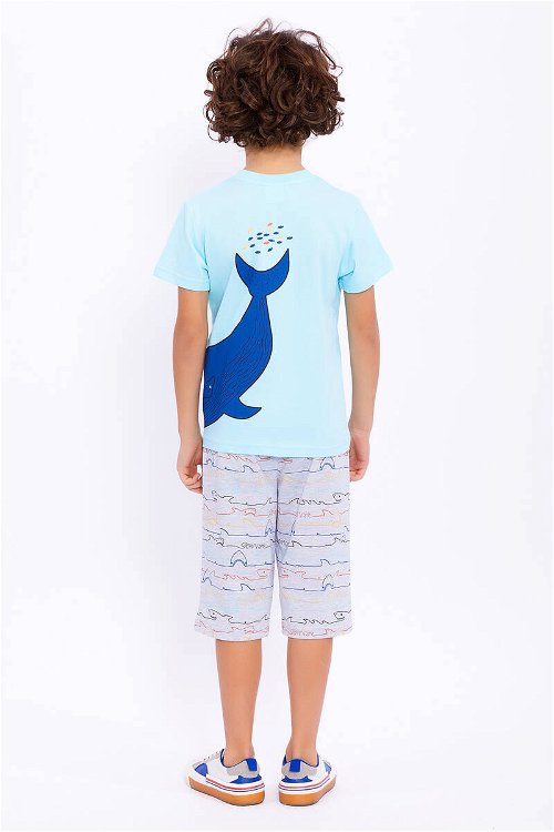 Rolypoly Blue Whale Turkuaz Erkek Çocuk Kapri Takım