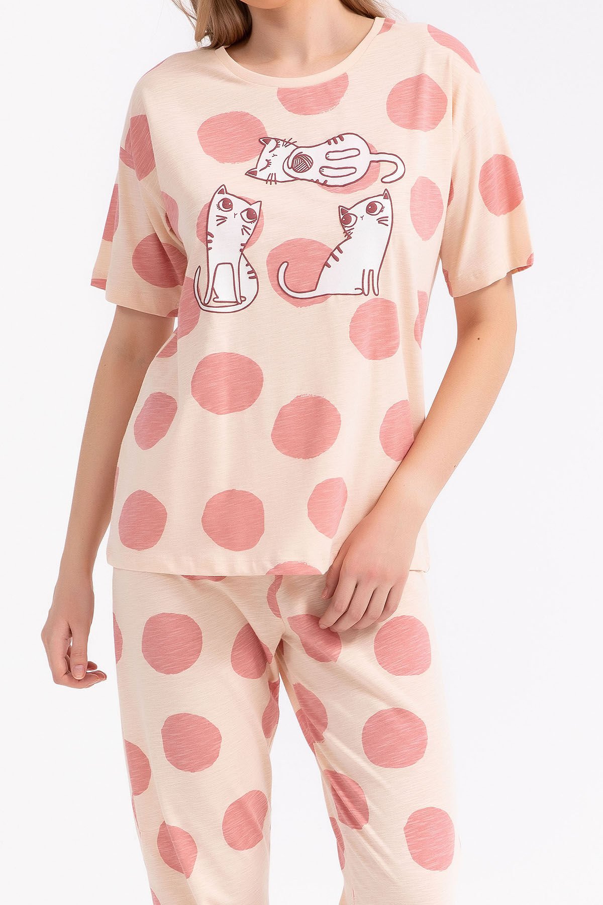 Rolypoly Cats Badem Kadın Pijama Takımı