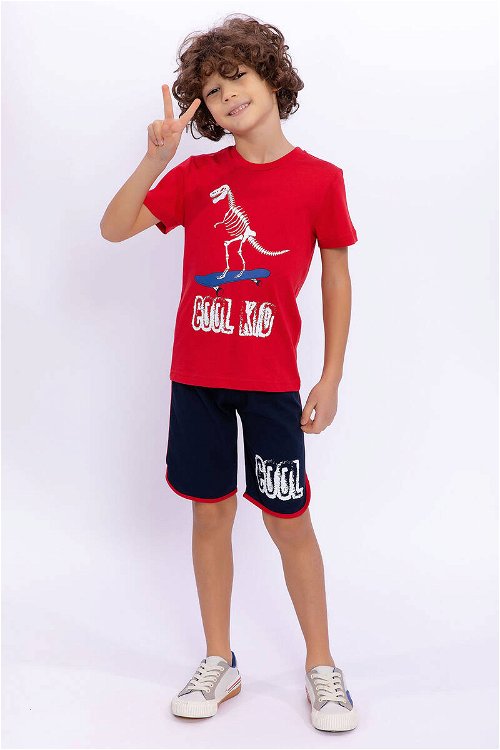 Rolypoly Cool Kid Kırmızı Erkek Çocuk Bermuda Takım