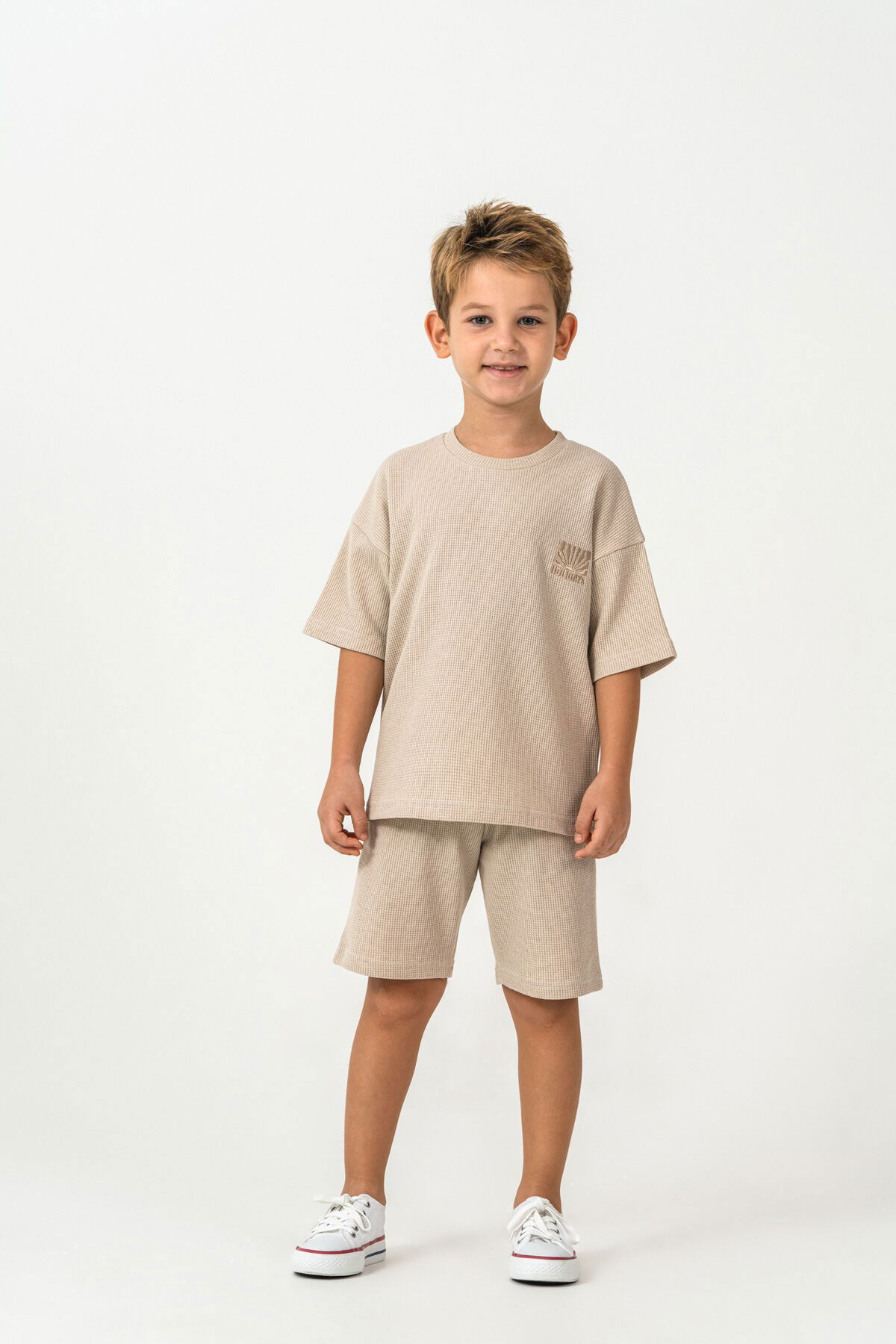 Rolypoly - Rolypoly Erkek Çocuk Kahverengi Bermuda Takım