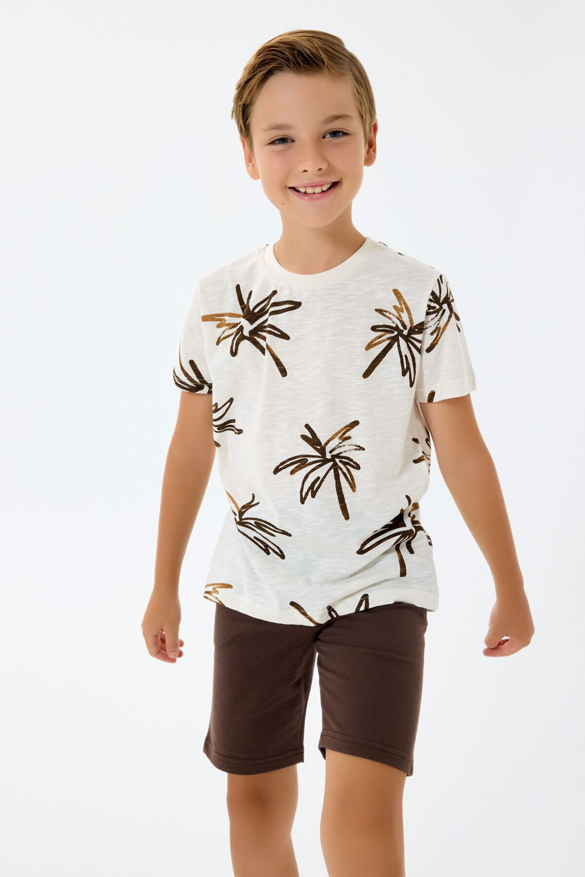 Rolypoly - Rolypoly Erkek Çocuk Krem Bermuda Takım