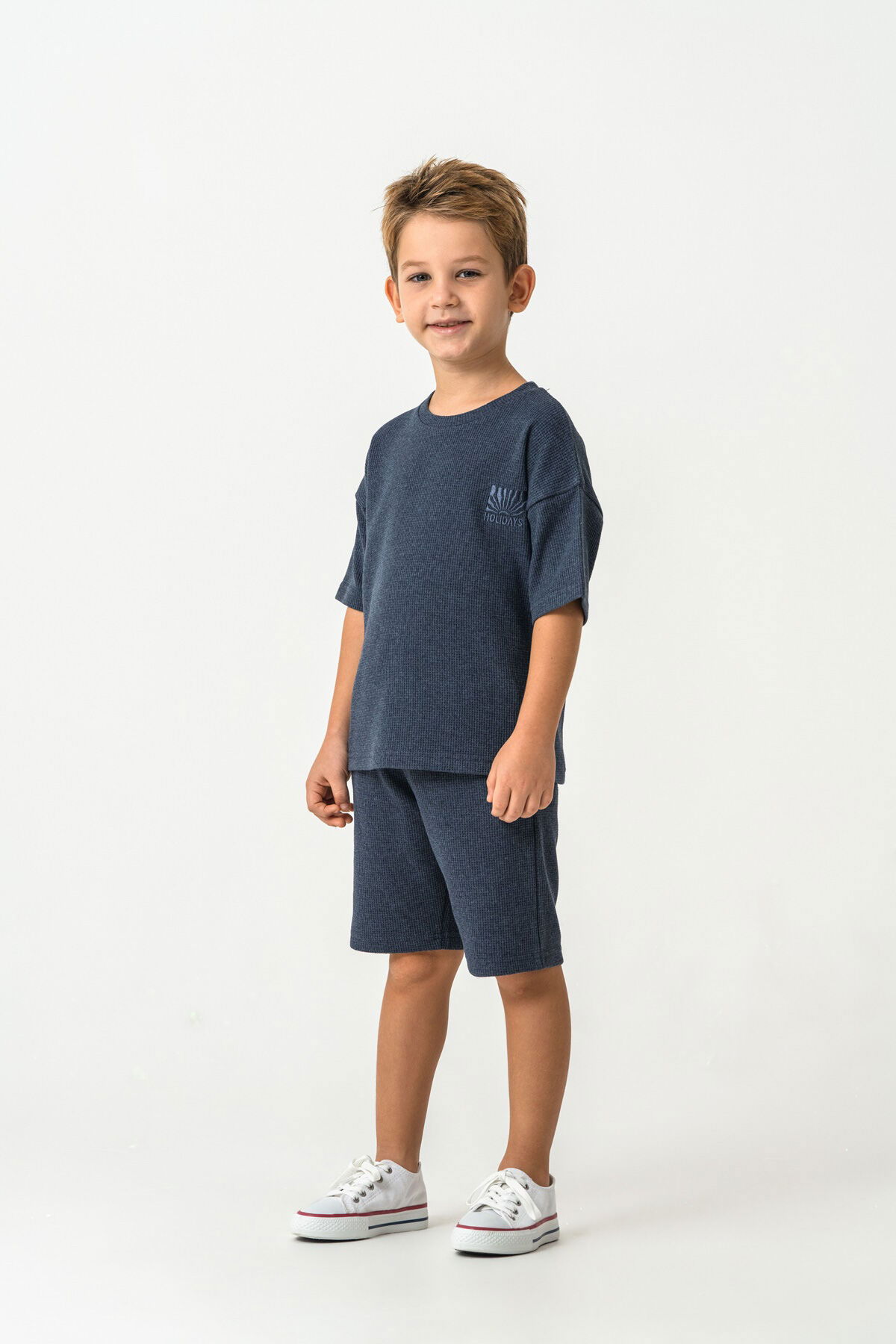 Rolypoly - Rolypoly Erkek Çocuk Mavi Bermuda Takım