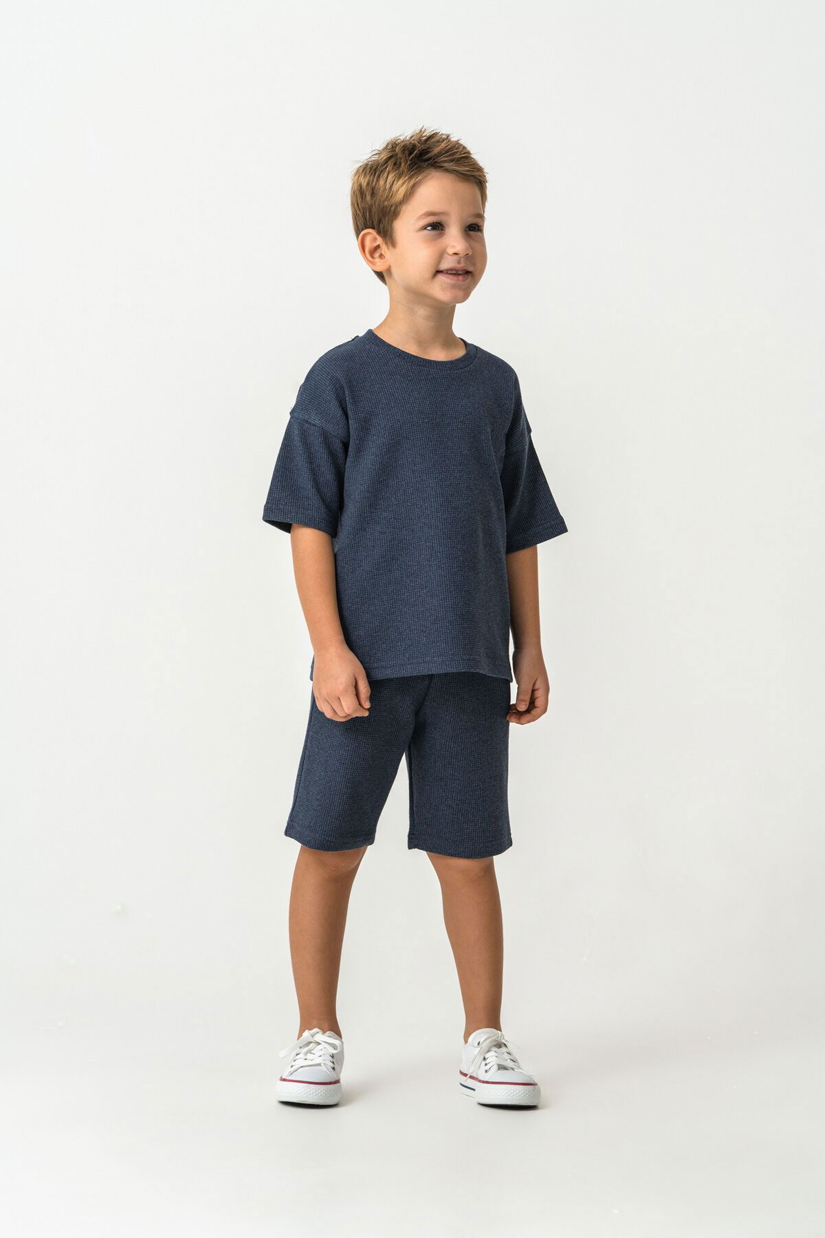 Rolypoly - Rolypoly Erkek Çocuk Mavi Bermuda Takım (1)