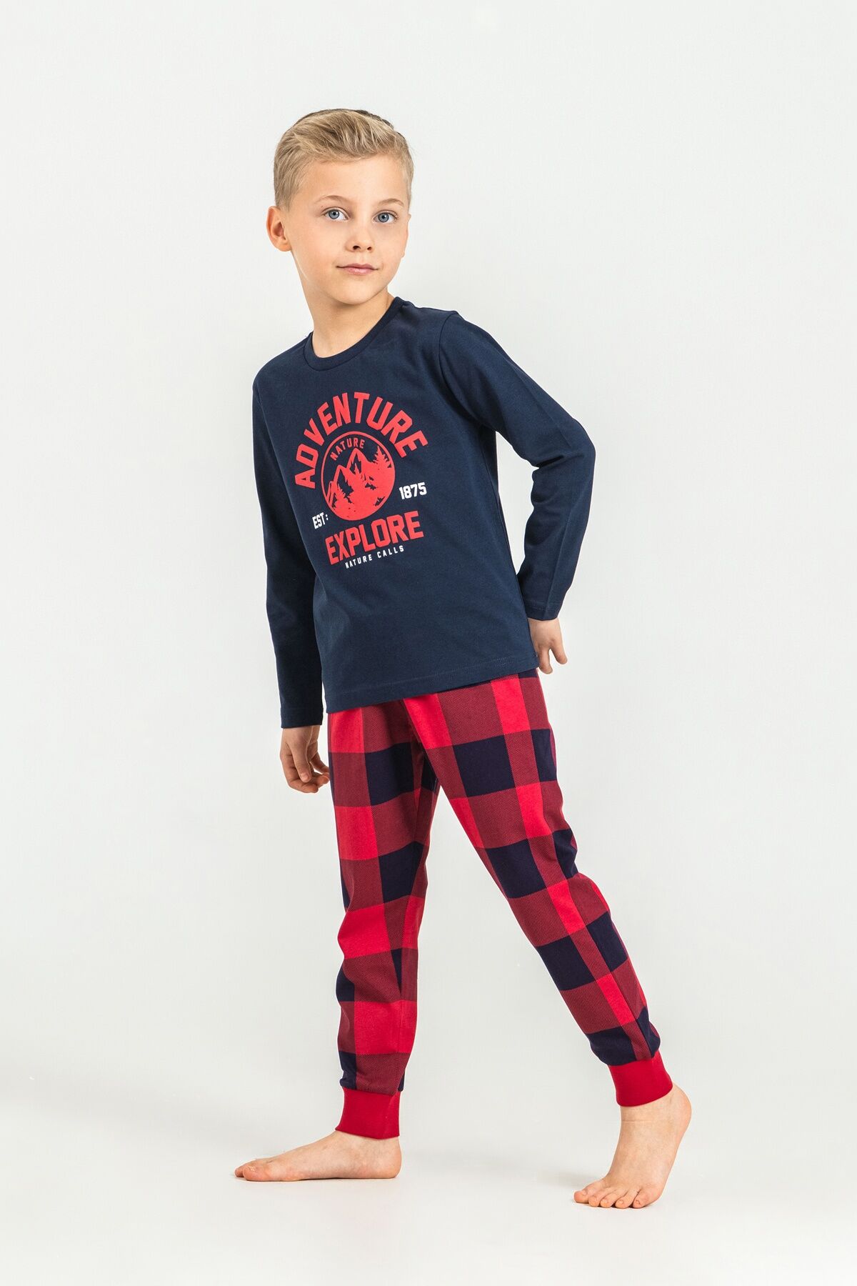 ROLYPOLY - Rolypoly Erkek Çocuk Nature Calls Lacivert Uzun Kol Pijama Takım RP3873-C-V1