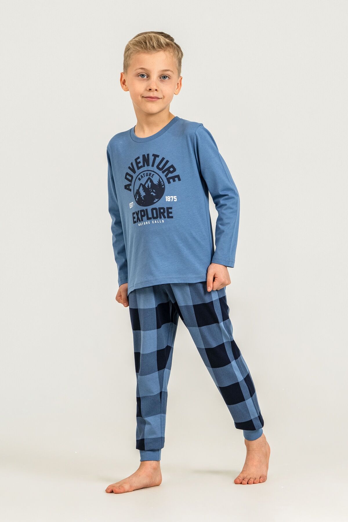 ROLYPOLY - Rolypoly Erkek Çocuk Nature Calls Mavi Uzun Kol Pijama Takım RP3873-C-V2