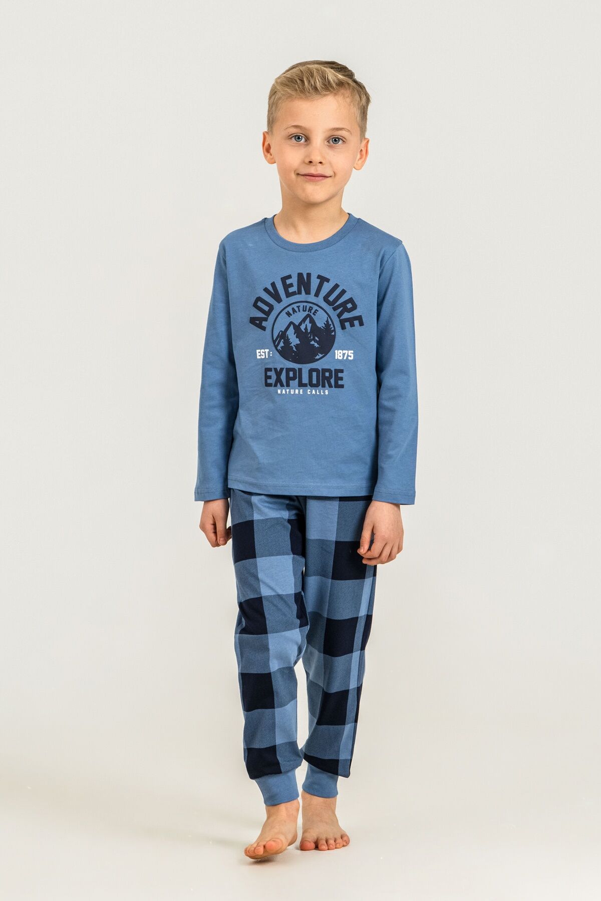 ROLYPOLY - Rolypoly Erkek Çocuk Nature Calls Mavi Uzun Kol Pijama Takım RP3873-C-V2 (1)