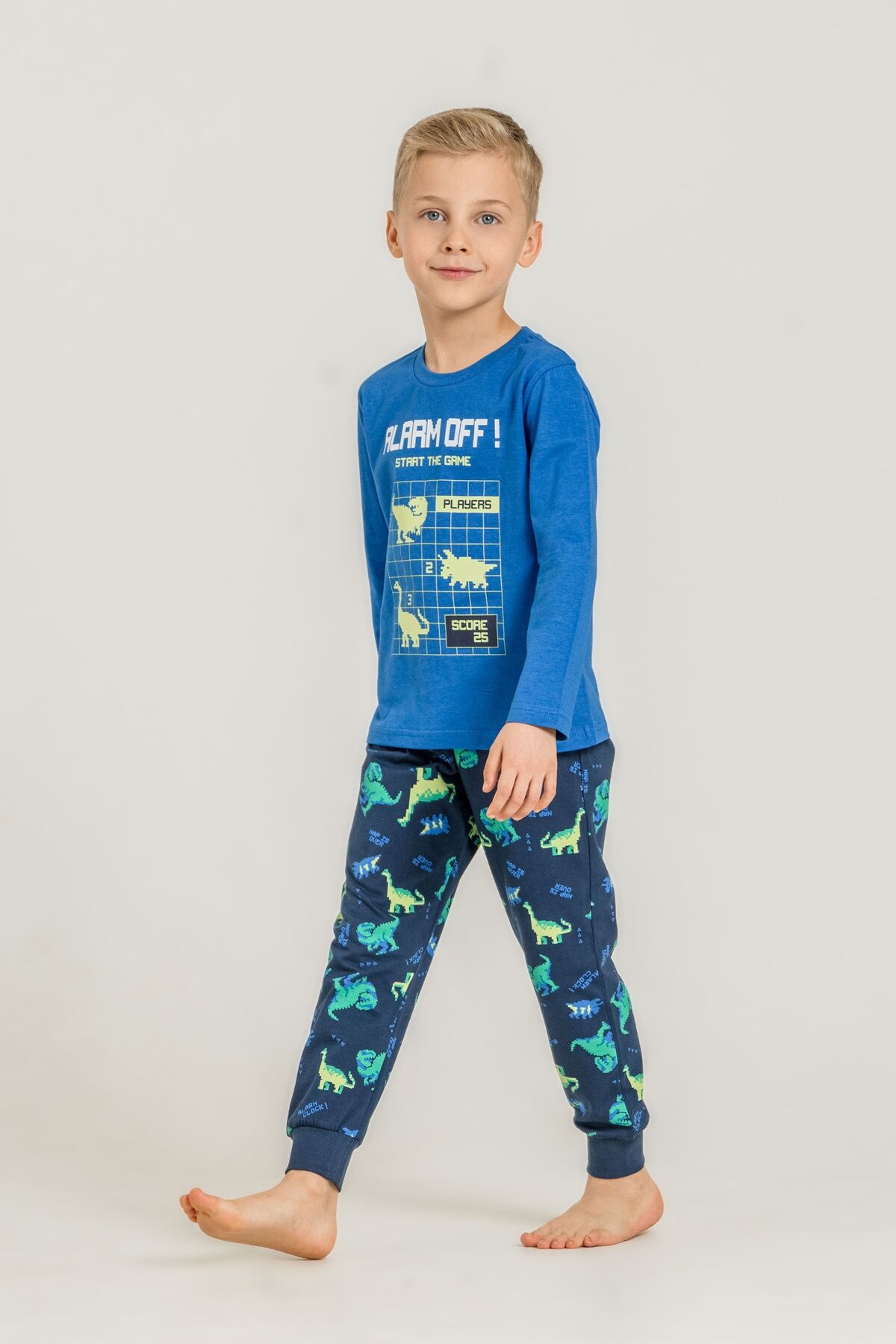 ROLYPOLY - Rolypoly Erkek Çocuk Start The Game Mavi Uzun Kol Pijama Takım RP3860-C-V1