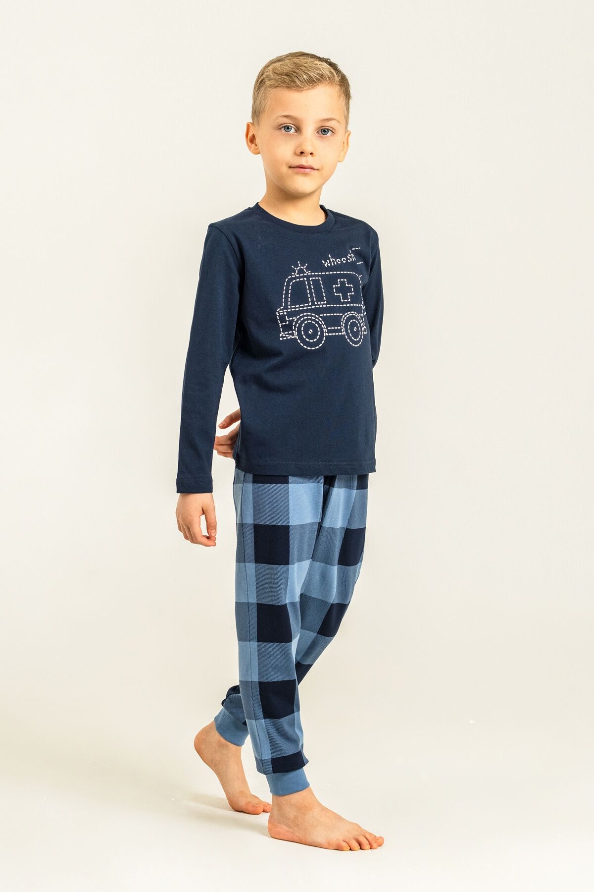 ROLYPOLY - Rolypoly Erkek Çocuk Whoosh Ambulance Lacivert Uzun Kol Pijama Takım RP3871-C-V2 (1)