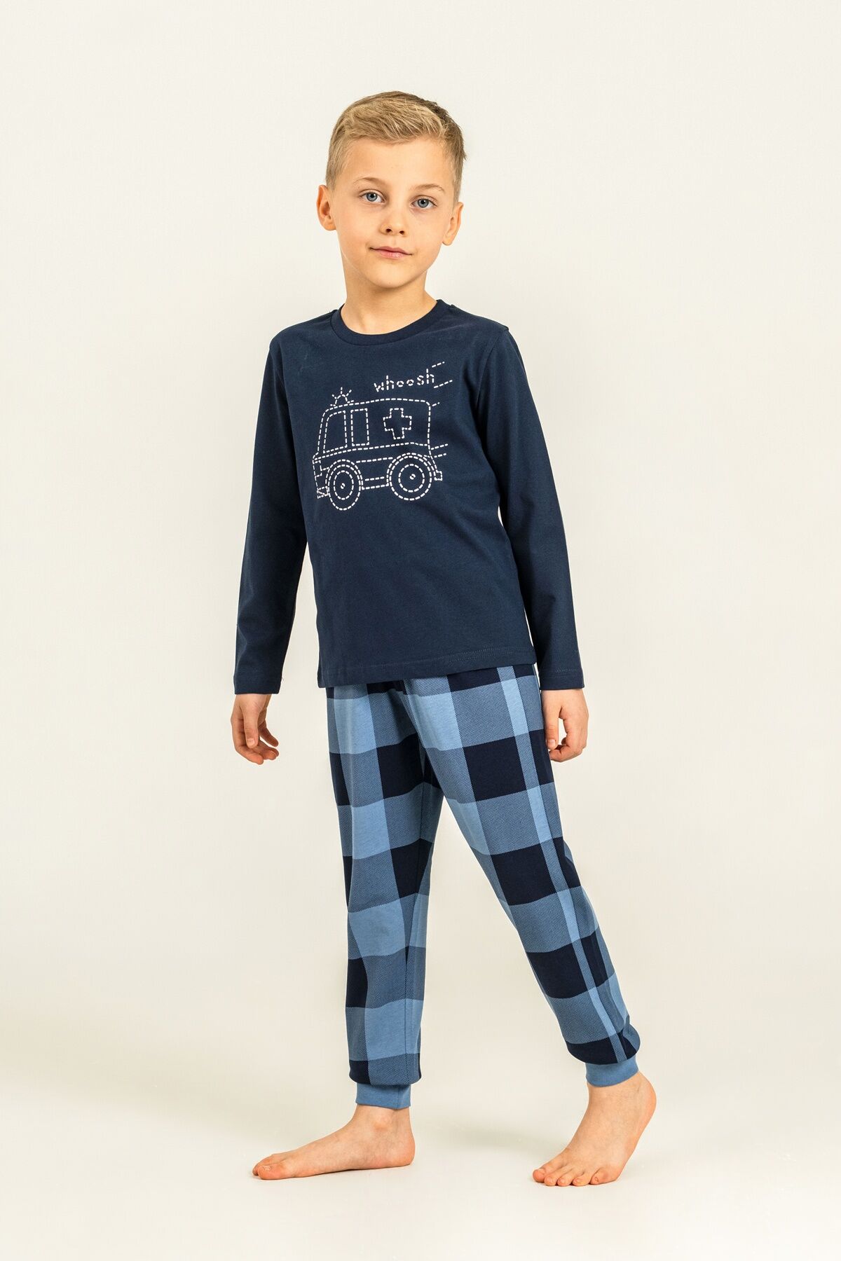 ROLYPOLY - Rolypoly Erkek Çocuk Whoosh Ambulance Lacivert Uzun Kol Pijama Takım RP3871-C-V2