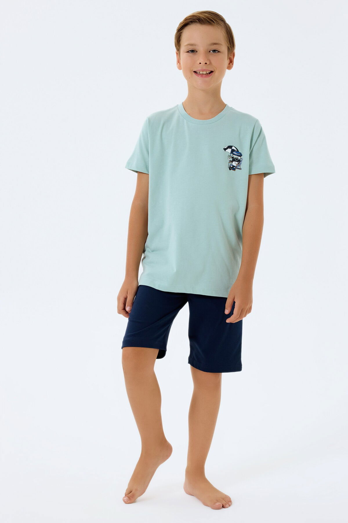 Rolypoly - Rolypoly Erkek Çocuk Yeşil Bermuda Takım (1)