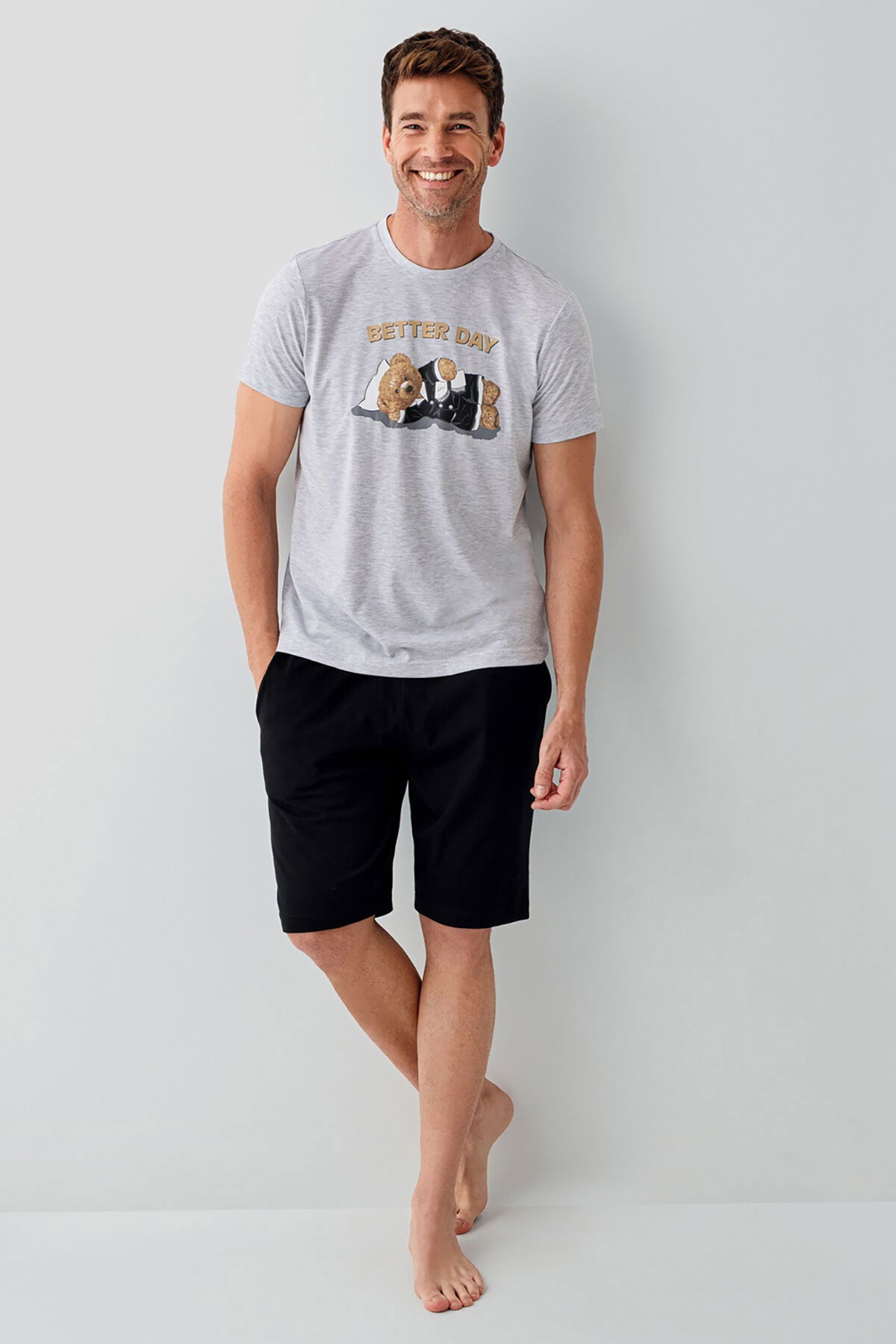 Rolypoly - Rolypoly Erkek Gri Bermuda Takım (1)