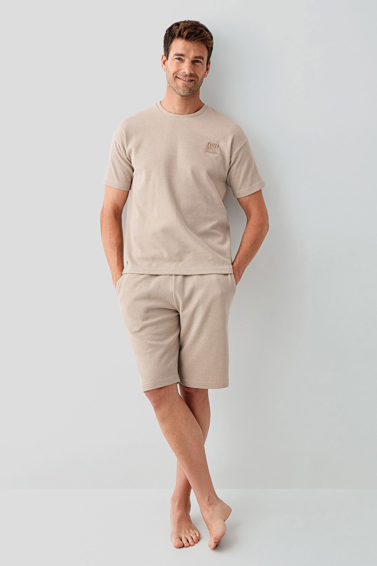 Rolypoly - Rolypoly Erkek Kahverengi Bermuda Takım (1)