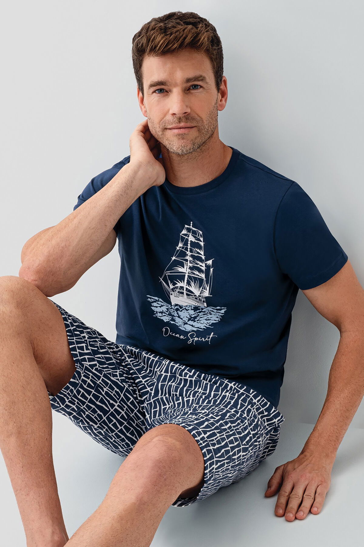 Rolypoly - Rolypoly Erkek Lacivert Bermuda Takım