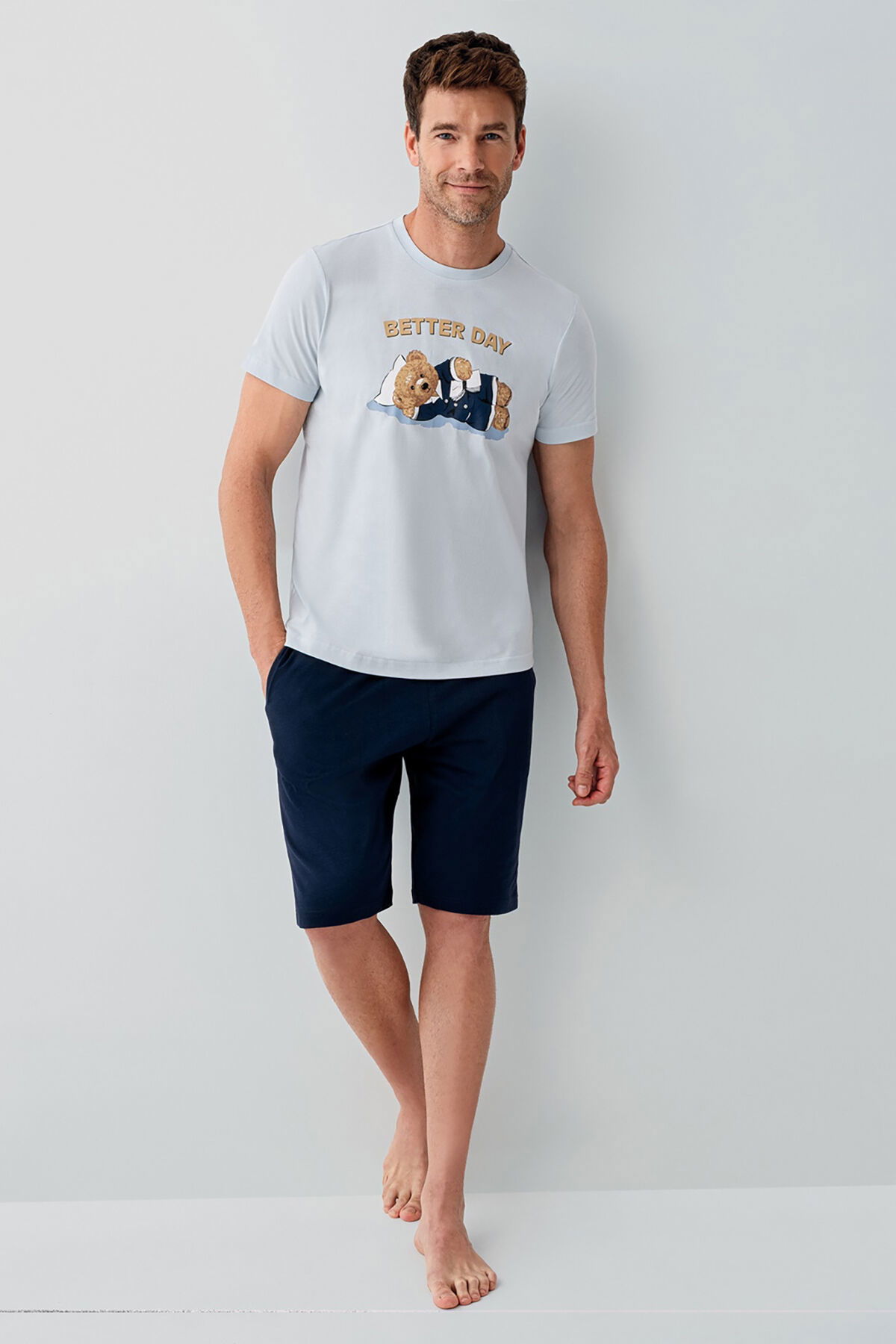 Rolypoly - Rolypoly Erkek Mavi Bermuda Takım (1)