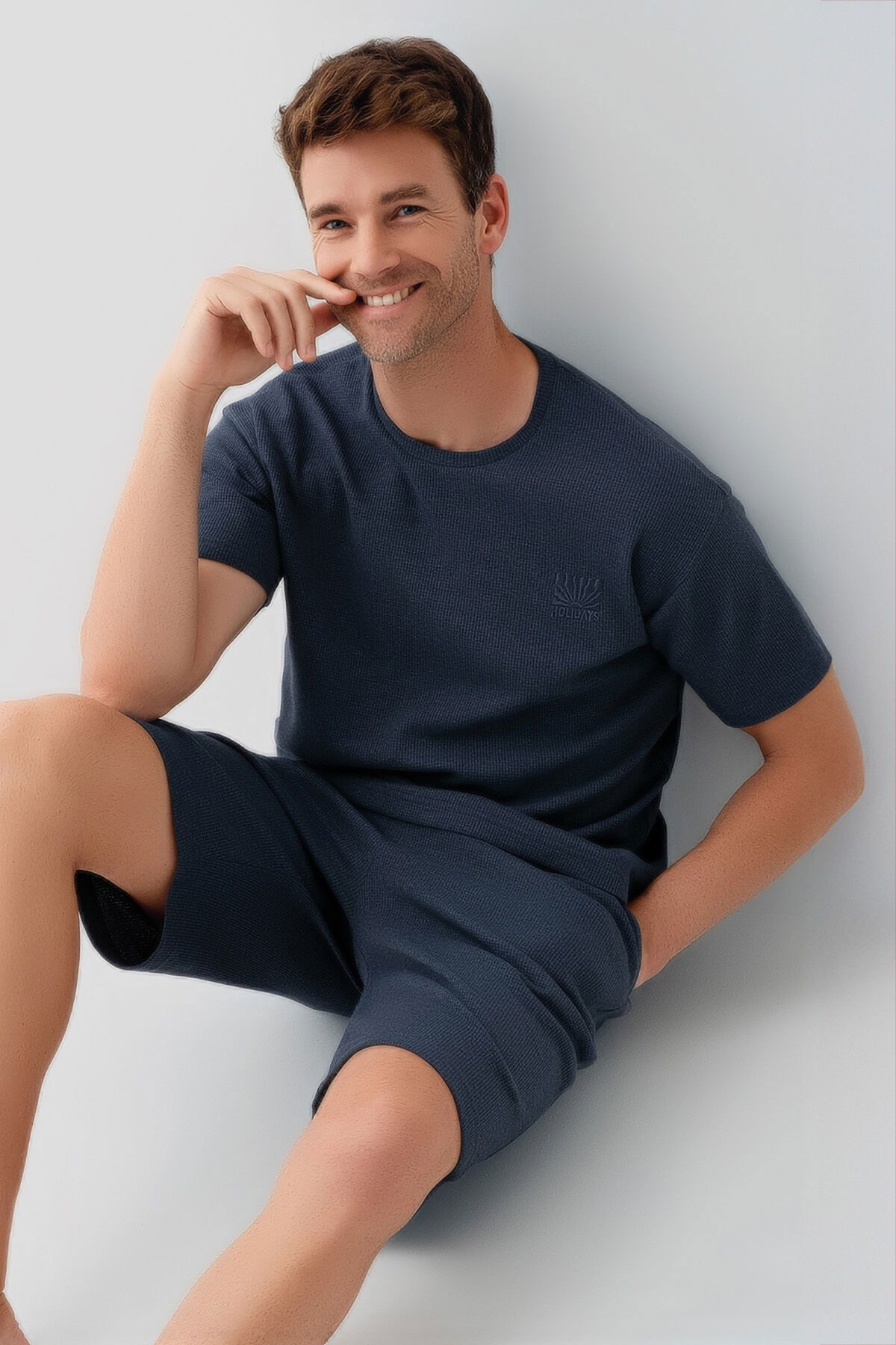 Rolypoly - Rolypoly Erkek Mavi Bermuda Takım