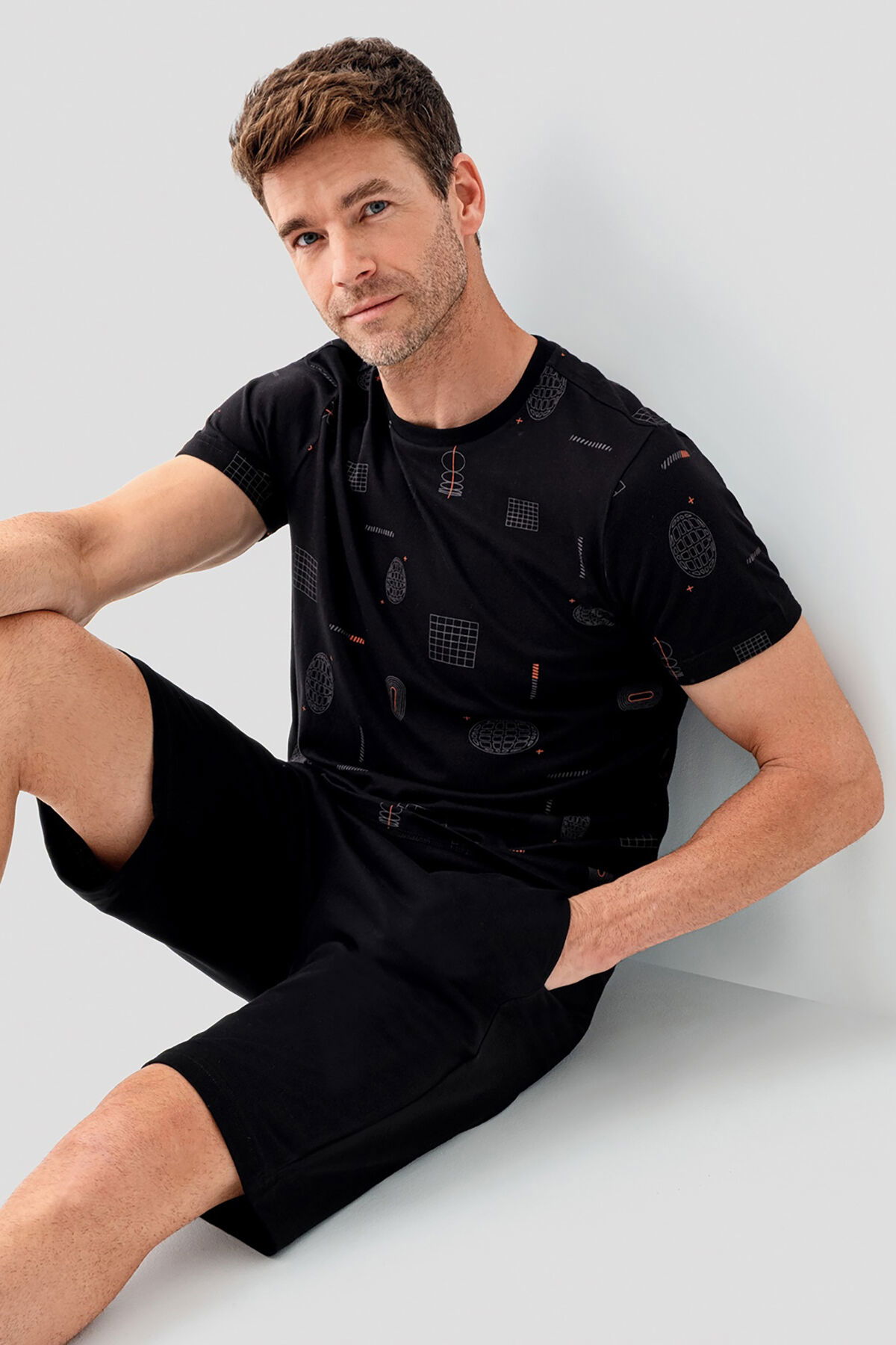 Rolypoly - Rolypoly Erkek Siyah Bermuda Takım