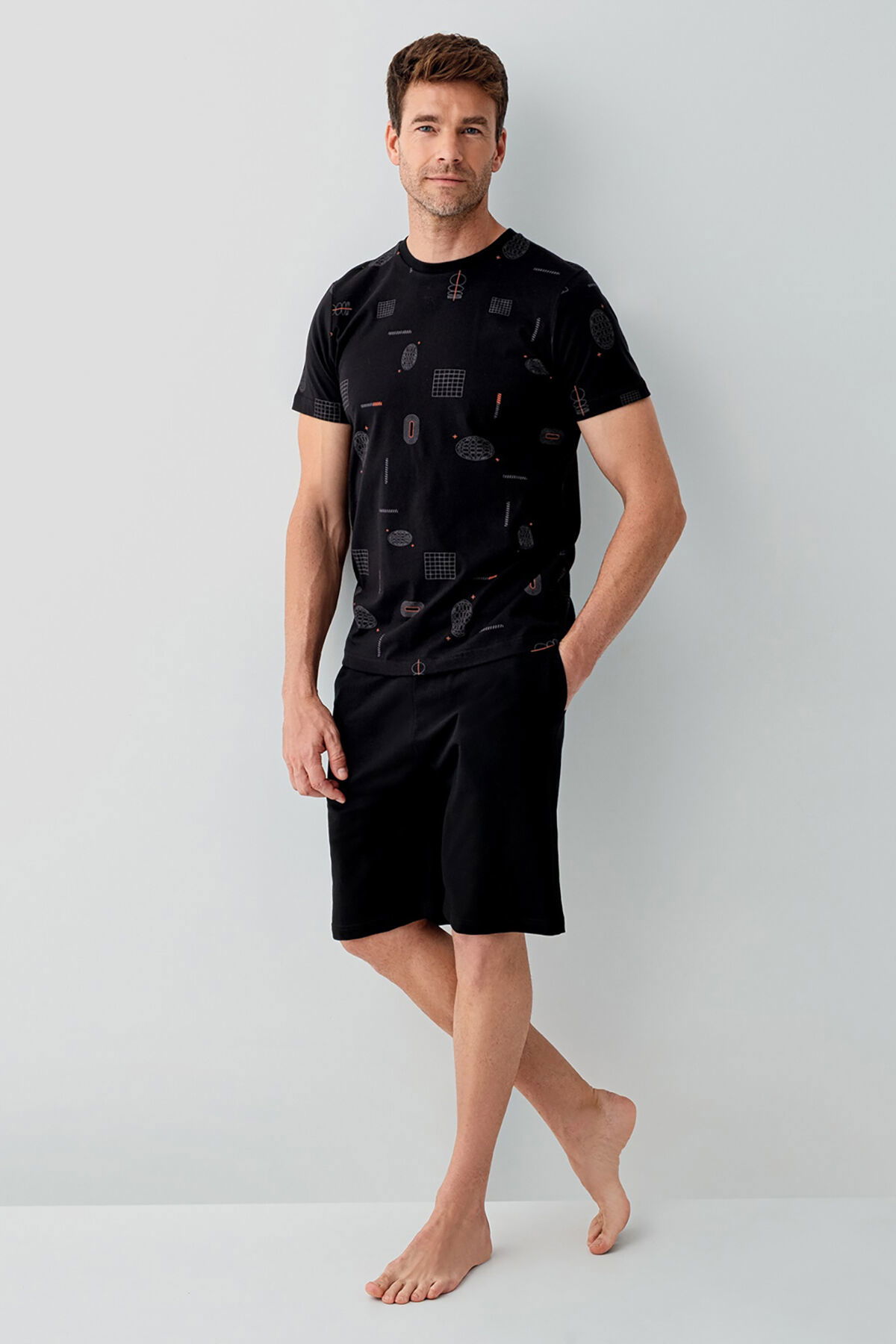 Rolypoly - Rolypoly Erkek Siyah Bermuda Takım (1)