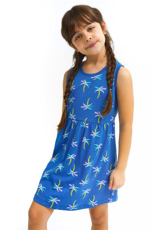 Rolypoly Feeling Tropical Cobalt Mavi Kız Çocuk Elbise
