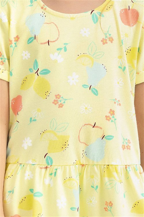 Rolypoly Fruits Açık Sarı Kız Çocuk Elbise