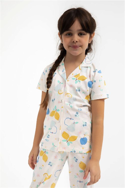 Rolypoly Fruits Vanilya Kız Çocuk Gömlek Pijama Takımı