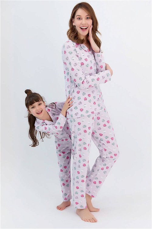 RolyPoly Hendgehogs Açık Lila Kız Çocuk Gömlek Pijama Takımı