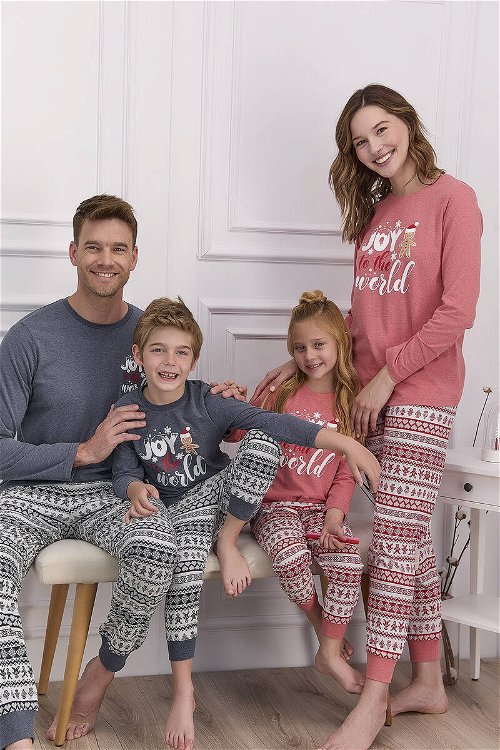 RolyPoly Joy To The World Kırmızımelanj Kız Çocuk Pijama Takımı