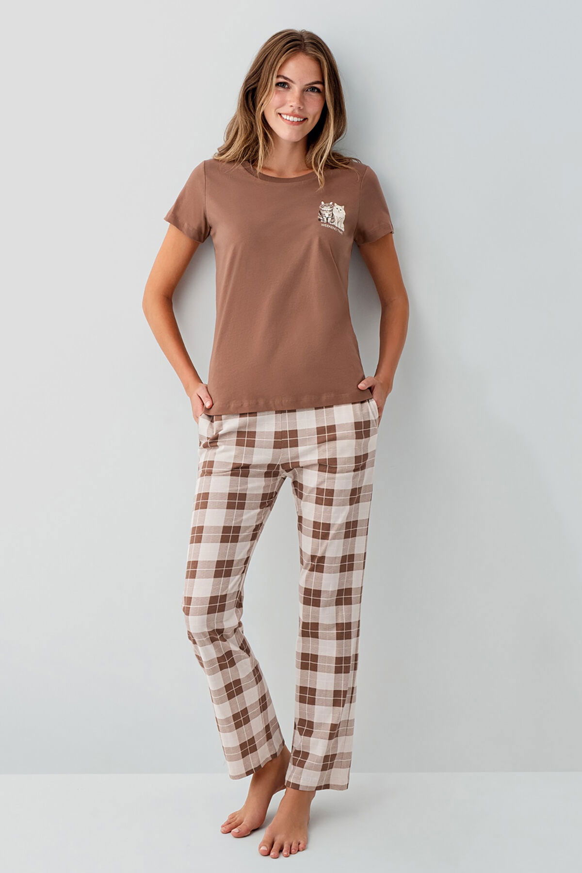 Rolypoly - Rolypoly Kadın Kahverengi Pijama Takım (1)