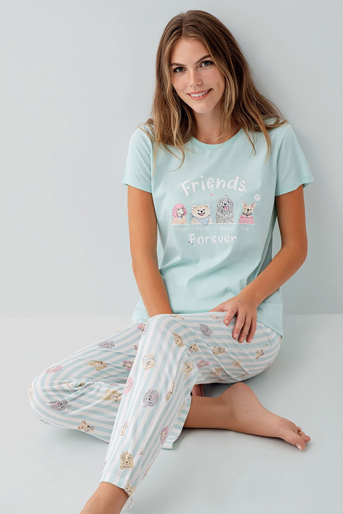 Rolypoly - Rolypoly Kadın Yeşil Pijama Takım