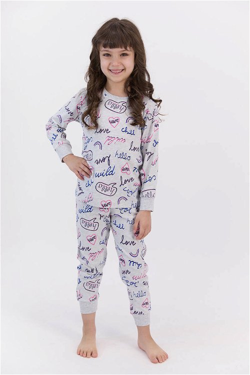 RolyPoly Karmelanj Kız Çocuk Ribanalı Pijama Takımı