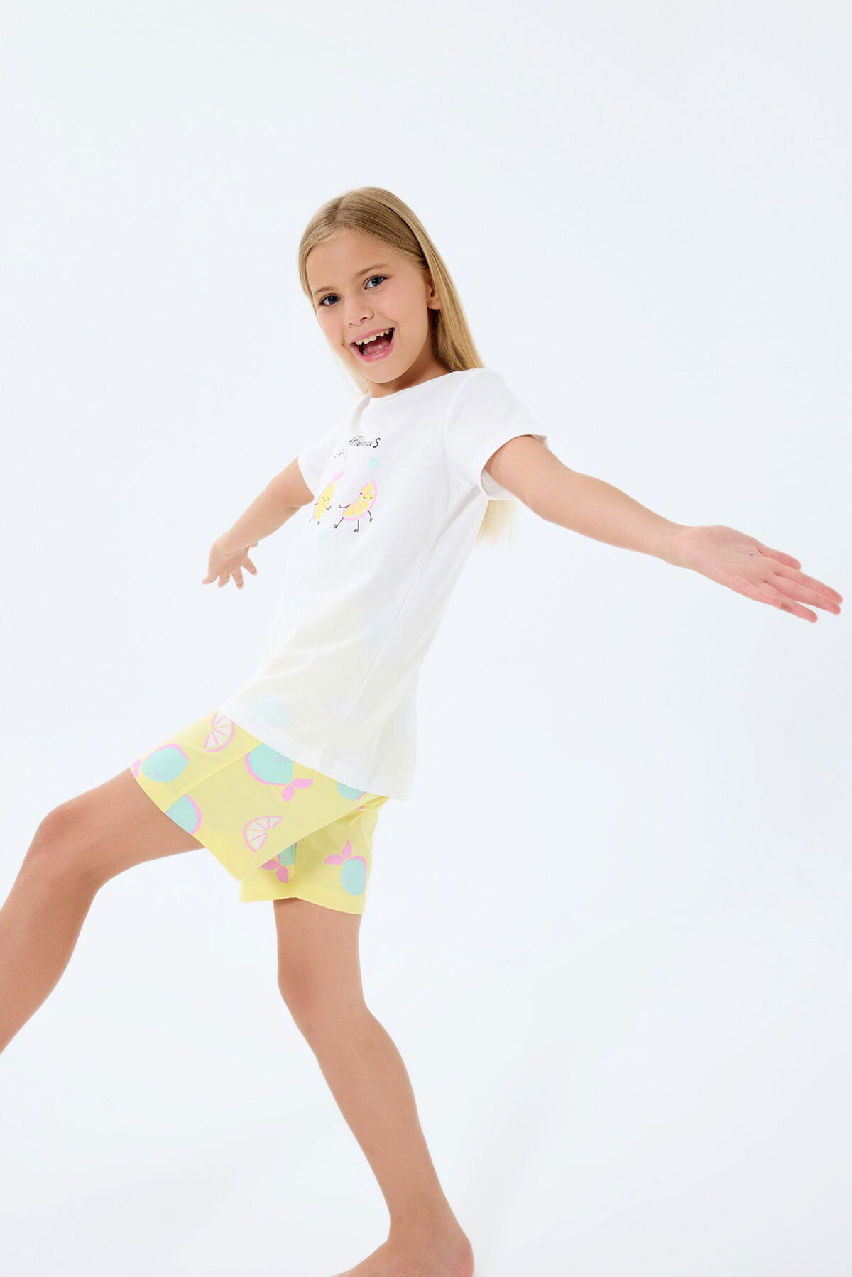 Rolypoly - Rolypoly Kız Çocuk Beyaz Şort Takım (1)