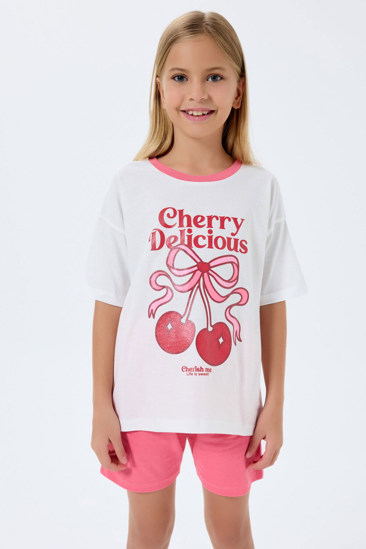 Rolypoly - Rolypoly Kız Çocuk Beyaz Şort Takım (1)