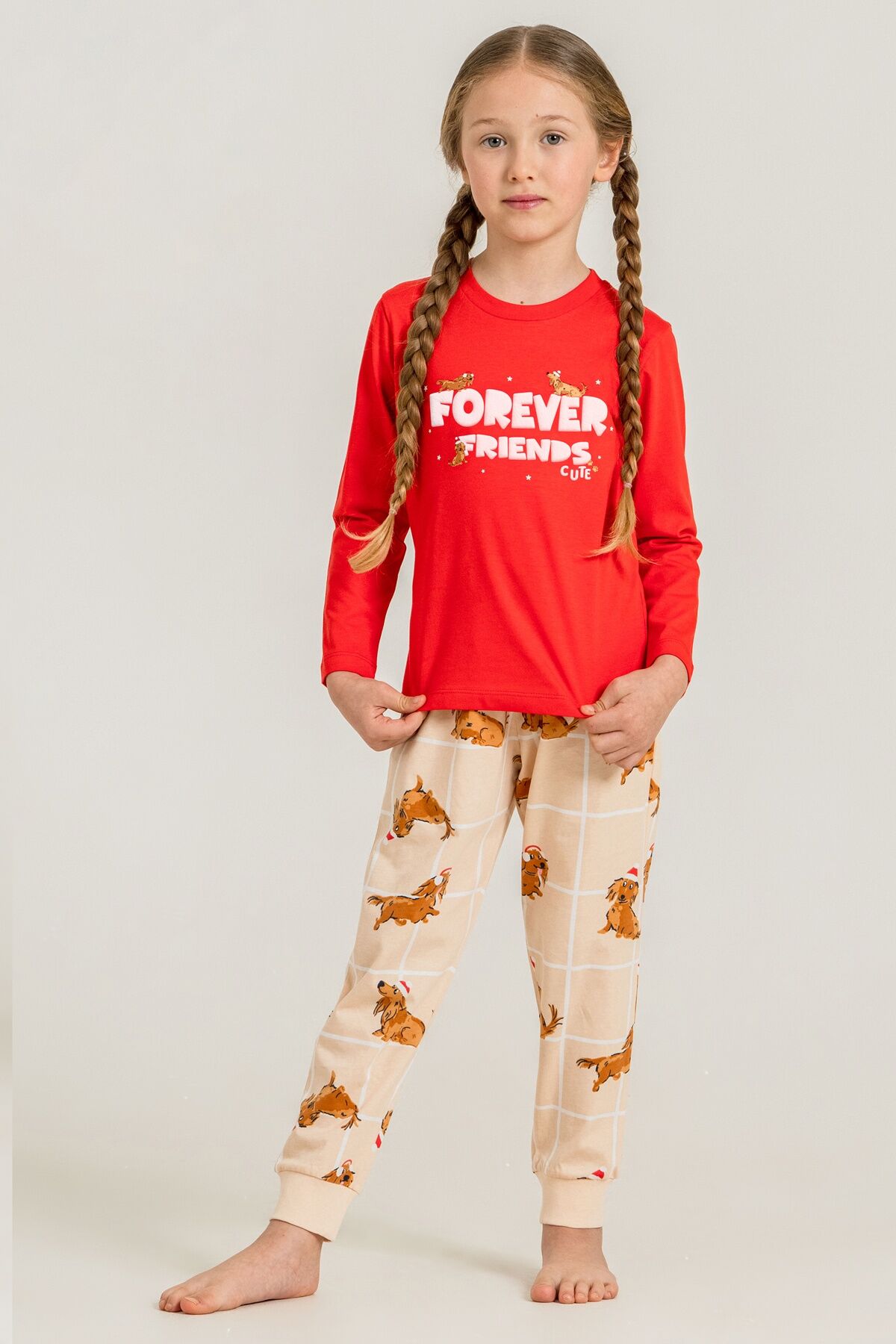 ROLYPOLY - Rolypoly Kız Çocuk Forever Friends Kırmızı Uzun Kol Pijama Takım RP3907-C-V1 (1)