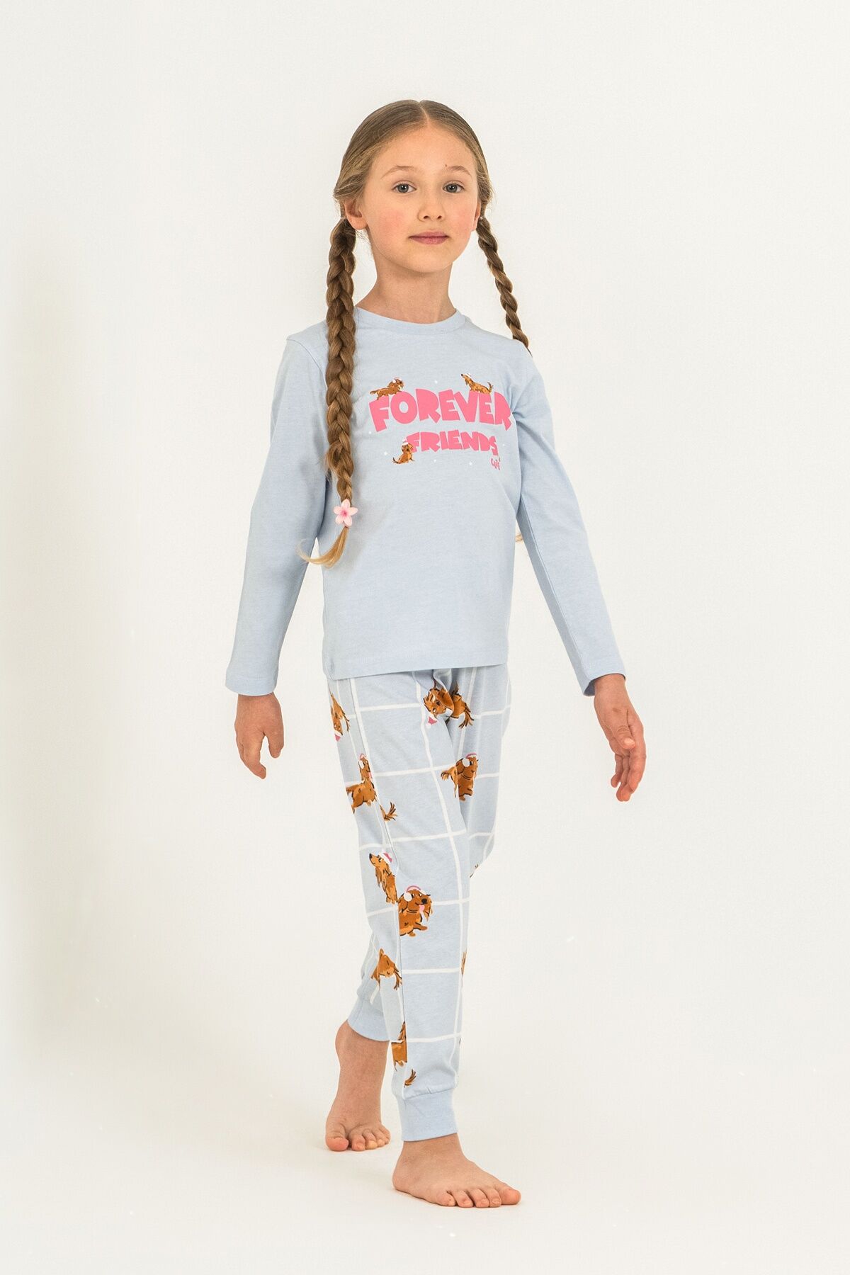 ROLYPOLY - Rolypoly Kız Çocuk Forever Friends Mavi Uzun Kol Pijama Takım RP3907-C-V2 (1)