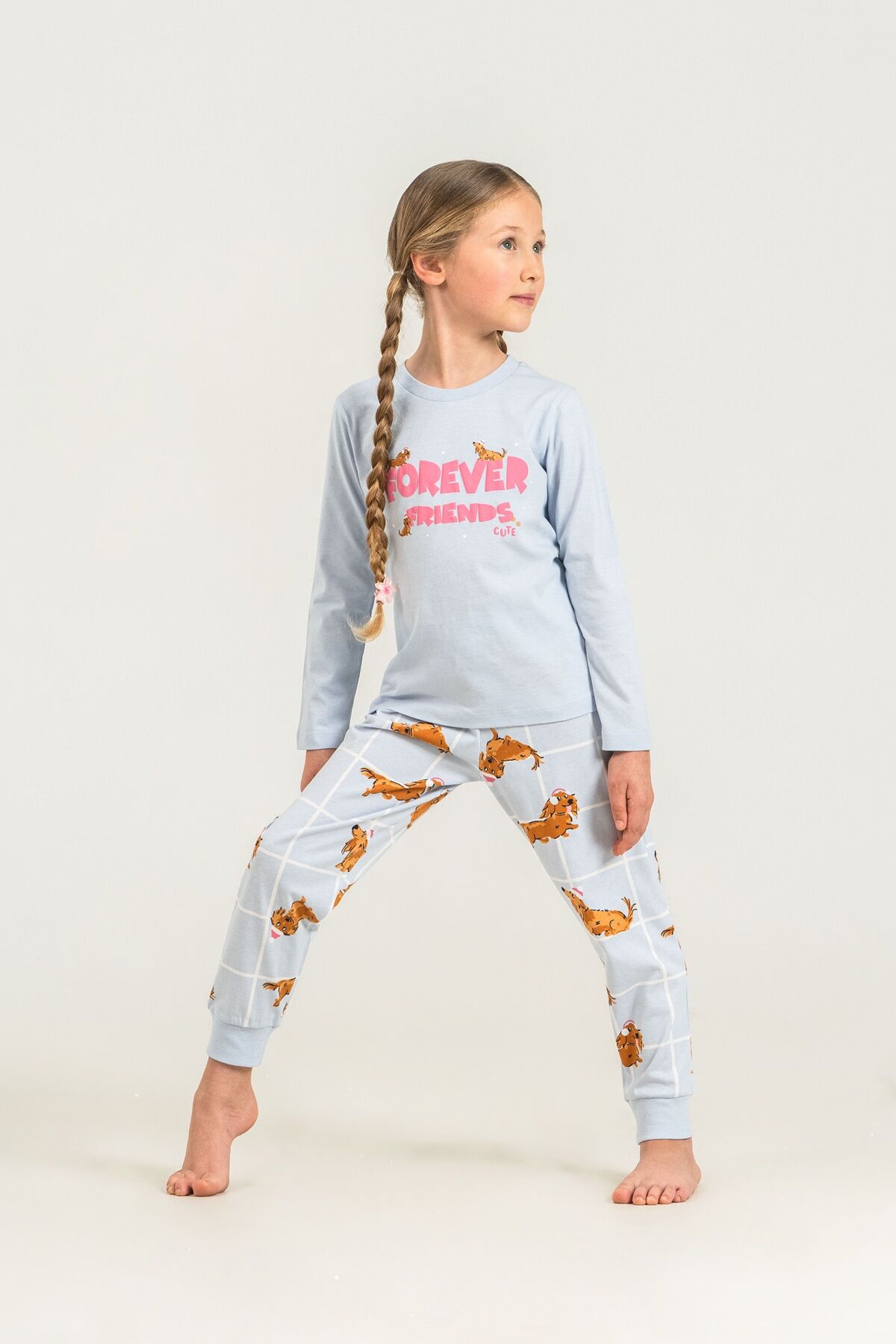 ROLYPOLY - Rolypoly Kız Çocuk Forever Friends Mavi Uzun Kol Pijama Takım RP3907-C-V2