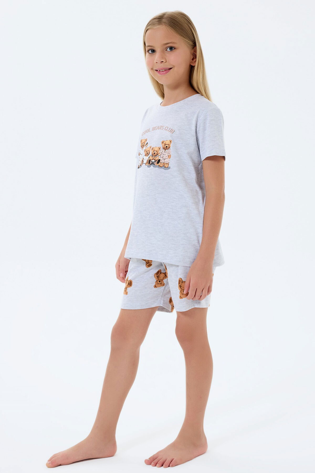 Rolypoly - Rolypoly Kız Çocuk Gri Şort Takım (1)