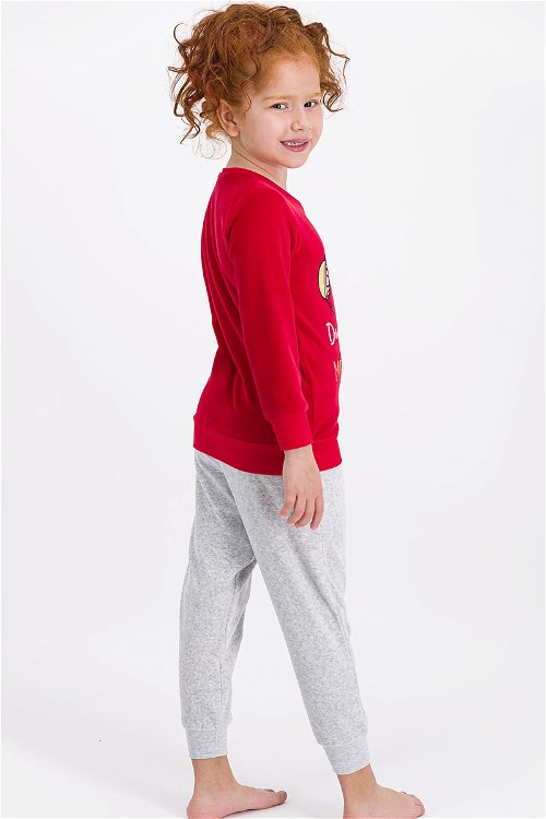 Rolypoly Don'T Stop Meowsic Kırmızı Kız Çocuk Pijama Takımı