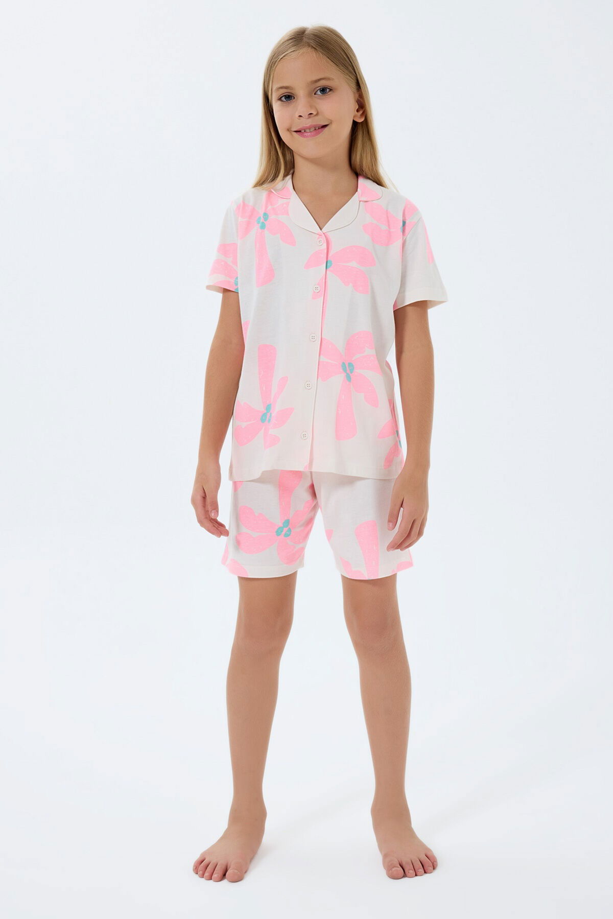 Rolypoly - Rolypoly Kız Çocuk Krem Gömlek Şort Takım (1)