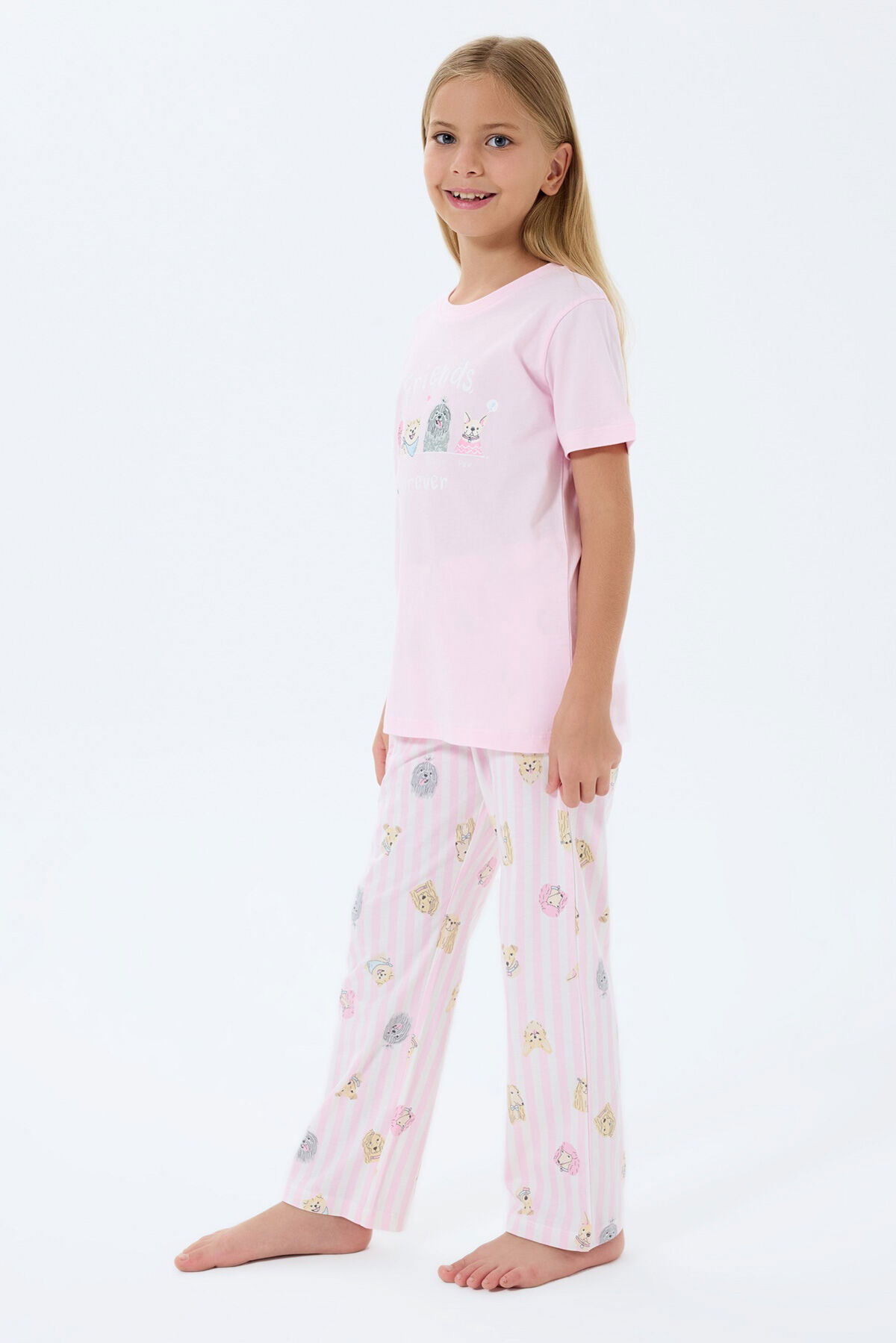 Rolypoly - Rolypoly Kız Çocuk Pembe Pijama Takım (1)