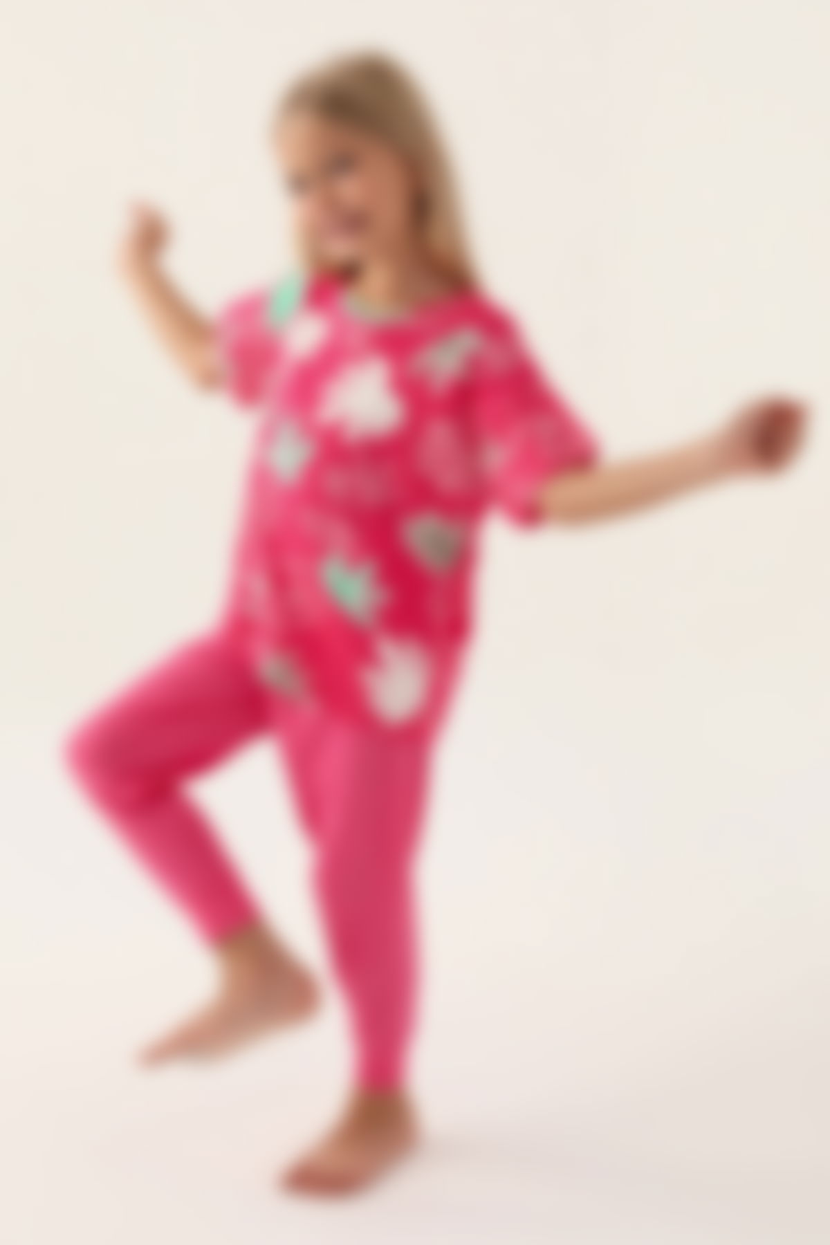 RolyPoly - Rolypoly Kız Çocuk Pembe Pijama Takımı