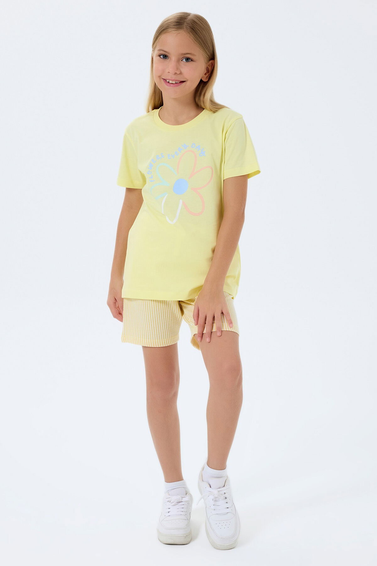 Rolypoly - Rolypoly Kız Çocuk Sarı Şort Takım