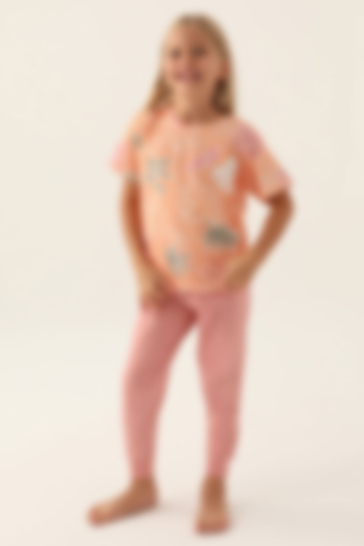 RolyPoly - Rolypoly Kız Çocuk Turncu Pijama Takımı