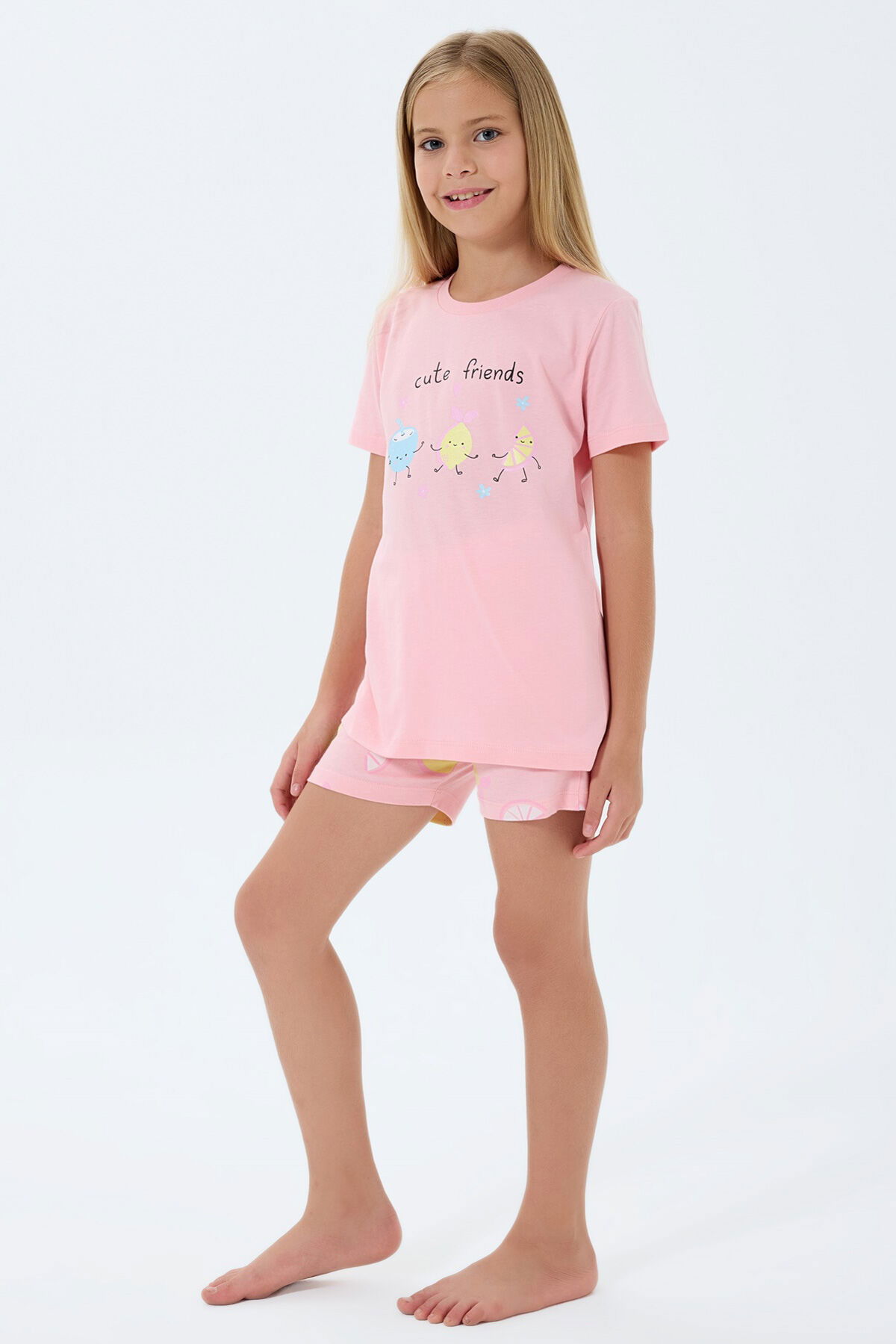 RolyPoly - Rolypoly Kız Çocuk Pembe Şort Takım (1)