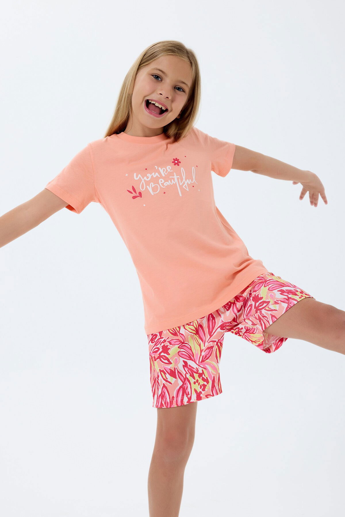 Rolypoly - Rolypoly Kız Çocuk Turuncu Şort Takım (1)